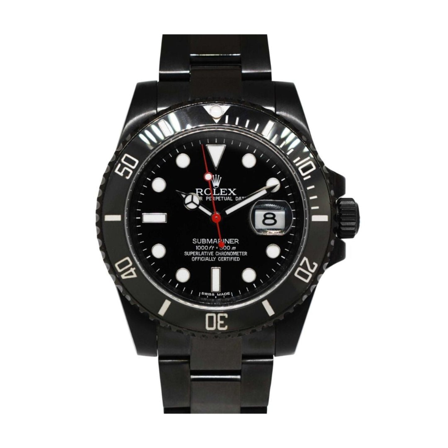 Reloj submariner negro fondo negro