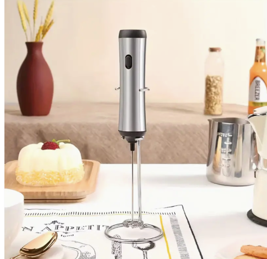 Espumador para bebidas plateado