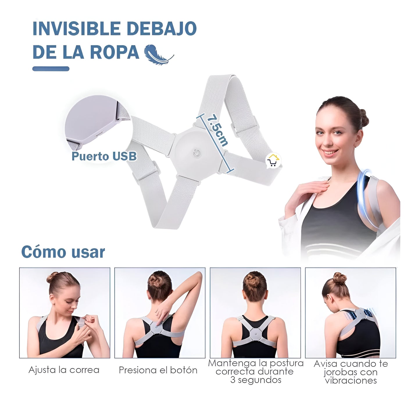 Corrector de postura con sensor