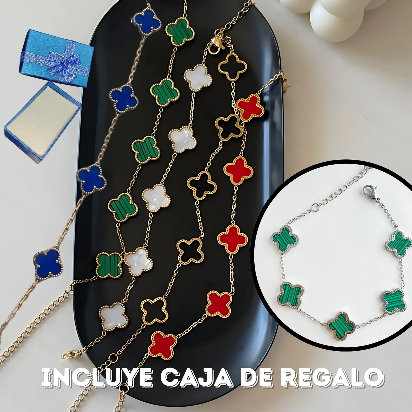 Pulsera trebol van cleef + Caja de regalo