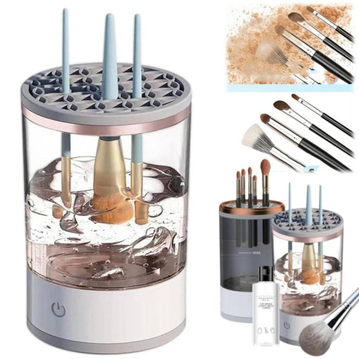 Limpiador brochas de maquillaje automatico