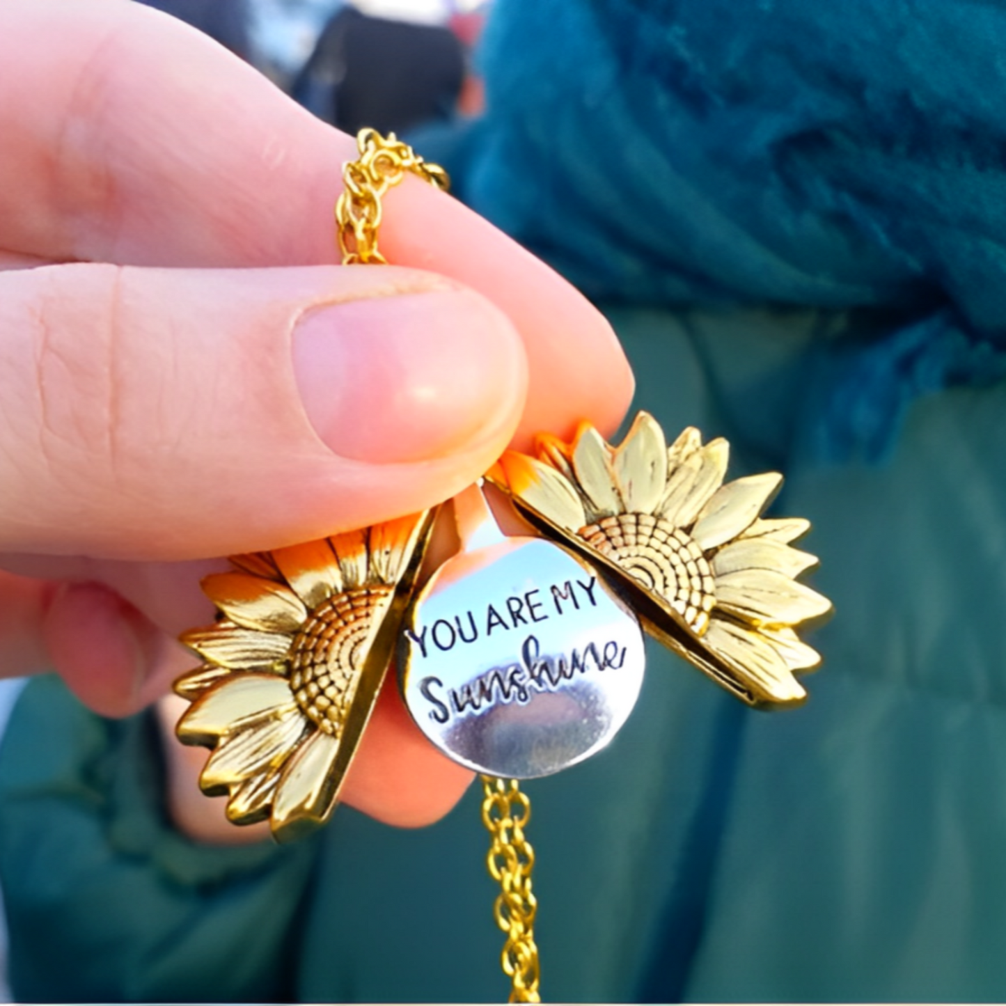 Collar girasol sunshine caja regalo